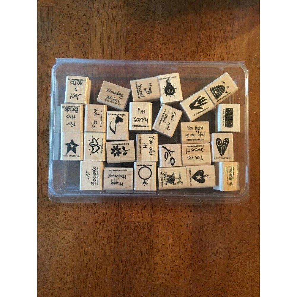 Stampin' Up Mini Mates Tag Size 26 Stamp Set -2002 All Occasions Scrapbooking